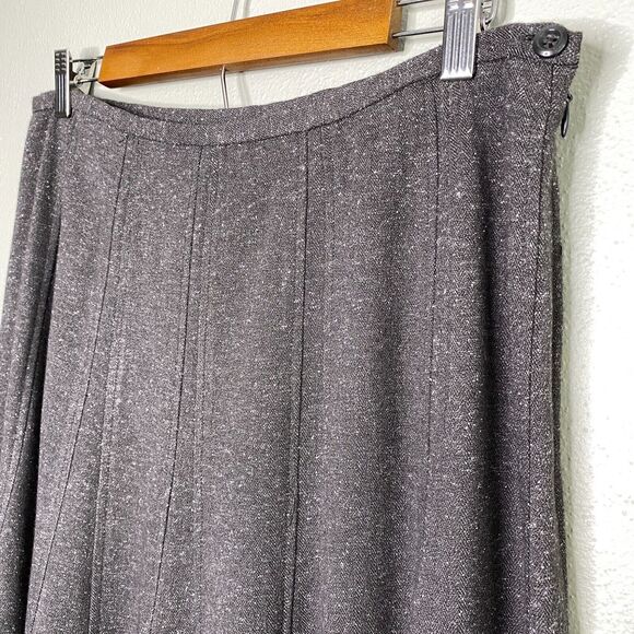 New Directions Women's 12 Gray Tweed Flare Skirt Career Office Church - Picture 2 of 12